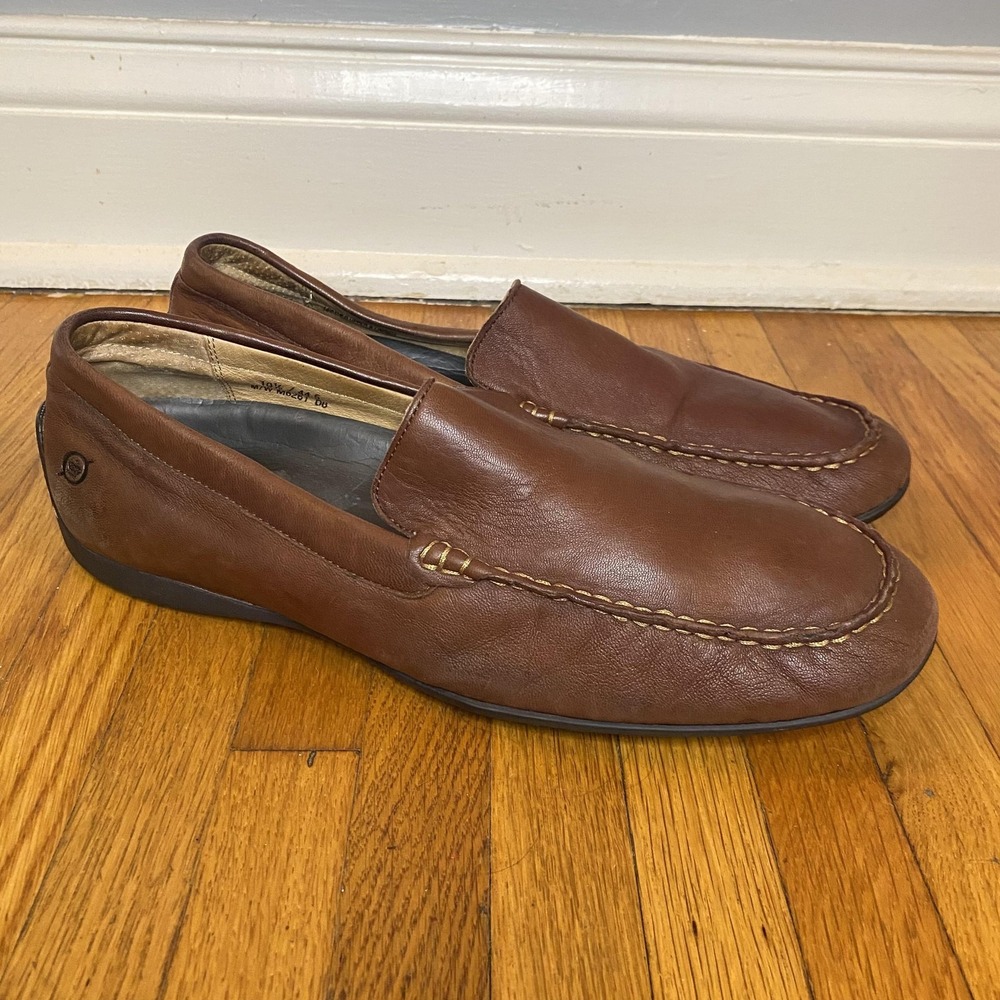 Born Shoes Mens Size 10.5 Brown Leather Slip On Driving Moc Casual Loafers M6261